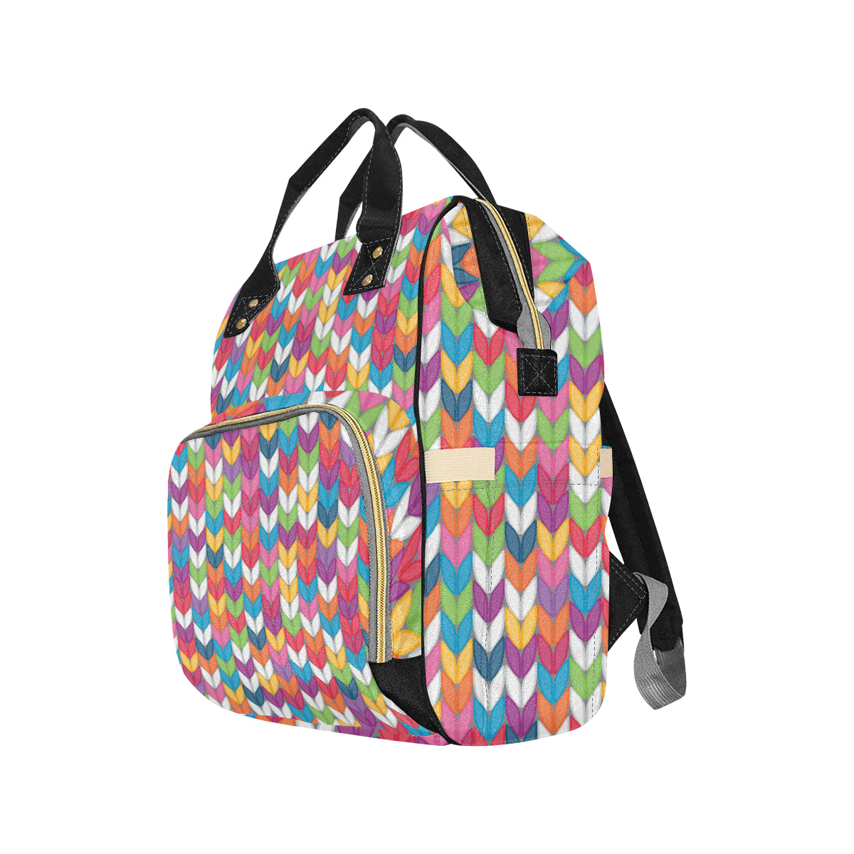 Knit Pattern Print Design 01 Diaper Bag Backpack