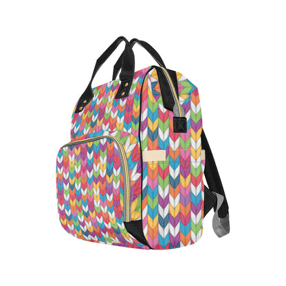 Knit Pattern Print Design 01 Diaper Bag Backpack