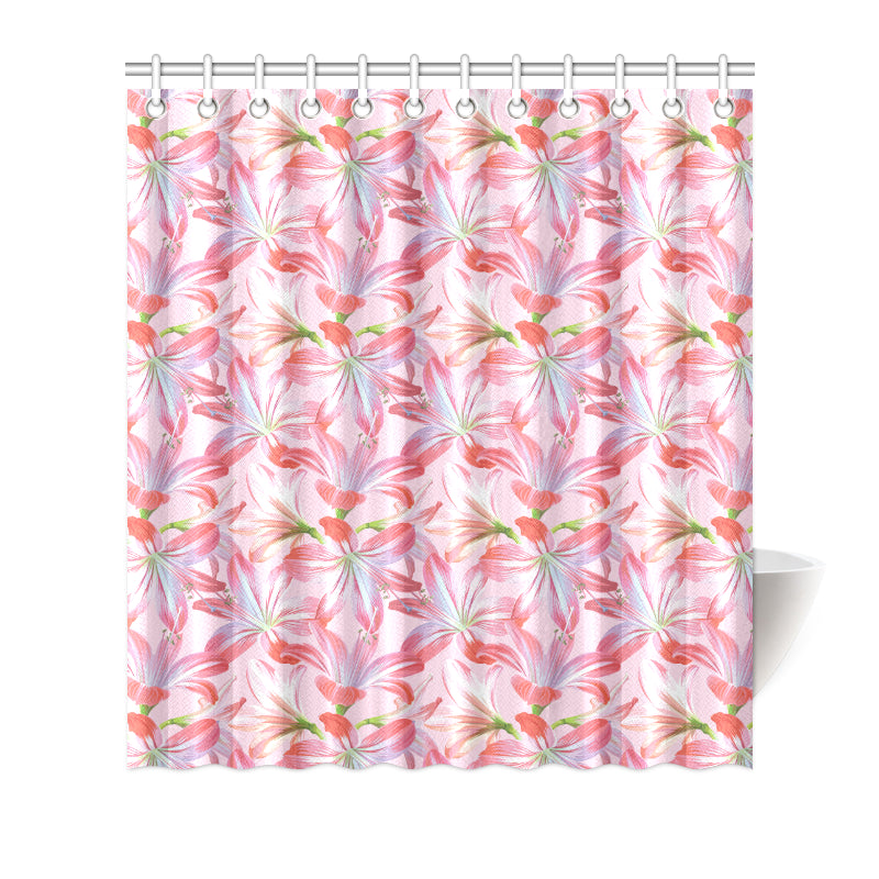 Amaryllis Pattern Print Design 02 Shower Curtain