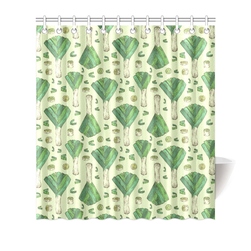 Leek Pattern Print Design 04 Shower Curtain