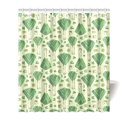 Leek Pattern Print Design 04 Shower Curtain