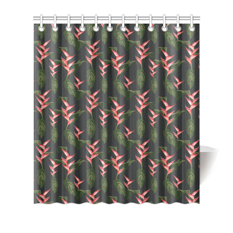 Heliconia Pattern Print Design HL07 Shower Curtain