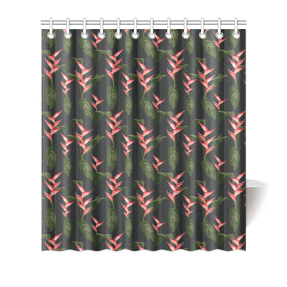 Heliconia Pattern Print Design HL07 Shower Curtain