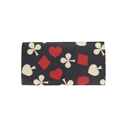 Poker Cards Pattern Print Design A02 Women's Trifold Wallet