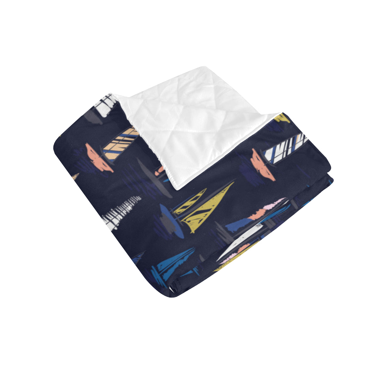 Sailing Ships Pattern Print Design A03 Premium Quilt