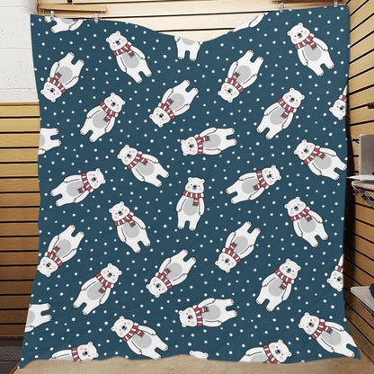 Polar Bear Pattern Print Design PB05 Premium Quilt