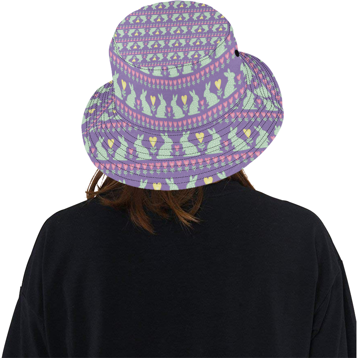 Rabbit Pattern Print Design RB01 Unisex Bucket Hat