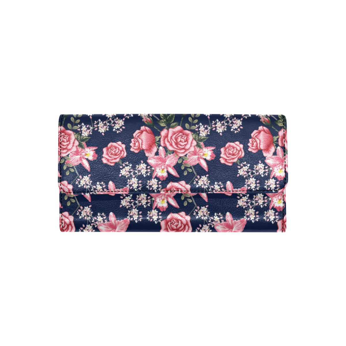 Rose Pattern Print Design A05 Women's Trifold Wallet