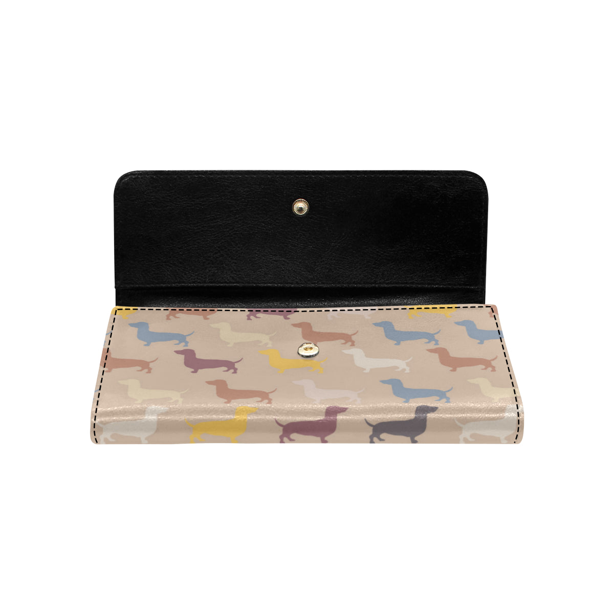 Dachshund Pattern Print Design 03 Women's Trifold Wallet