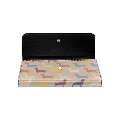 Dachshund Pattern Print Design 03 Women's Trifold Wallet