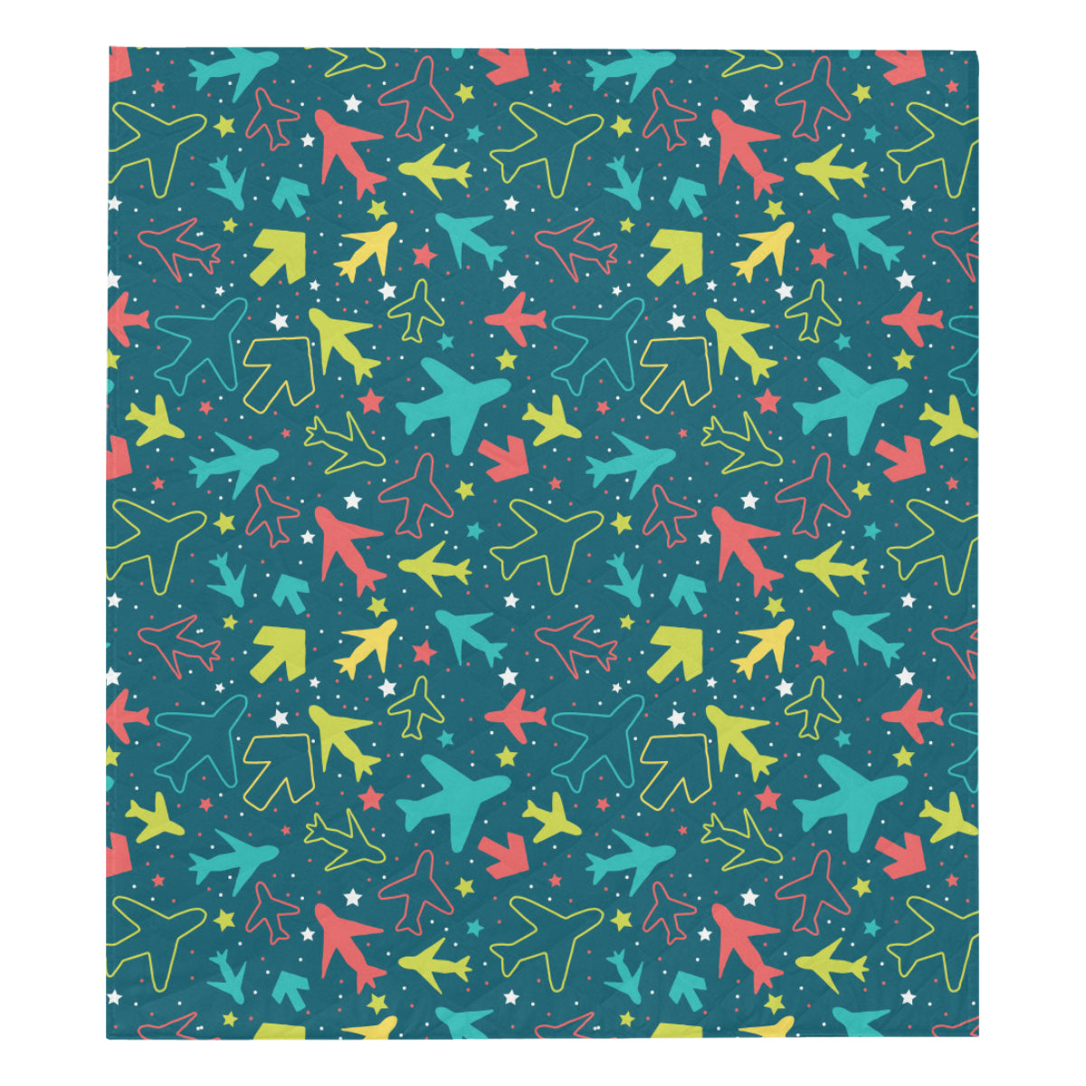 Airplane Pattern Print Design 05 Premium Quilt