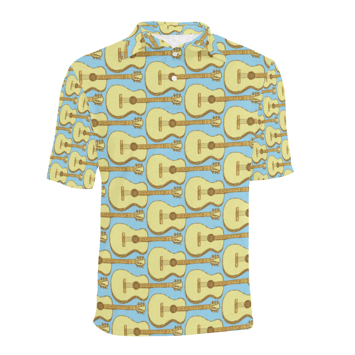 Acoustic Guitar Pattern Print Design 03 Men Polo Shirt