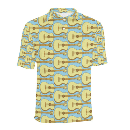 Acoustic Guitar Pattern Print Design 03 Men Polo Shirt
