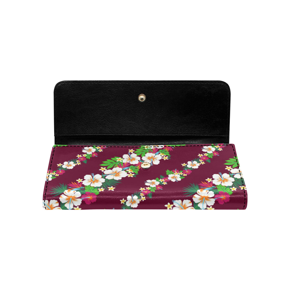 Hawaiian Themed Pattern Print Design H06 Women's Trifold Wallet
