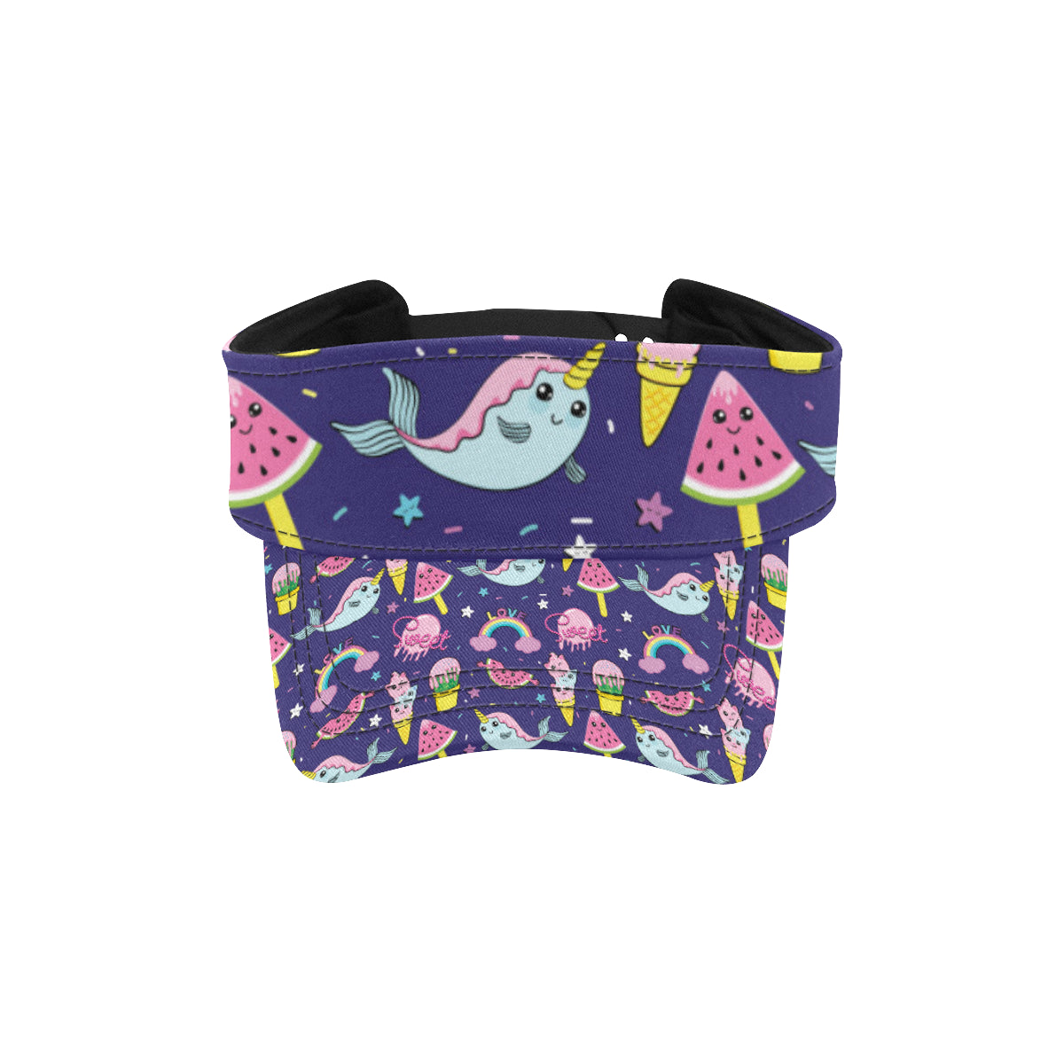 Narwhal Cute Pattern Print Design 02 Unisex Sun Visor