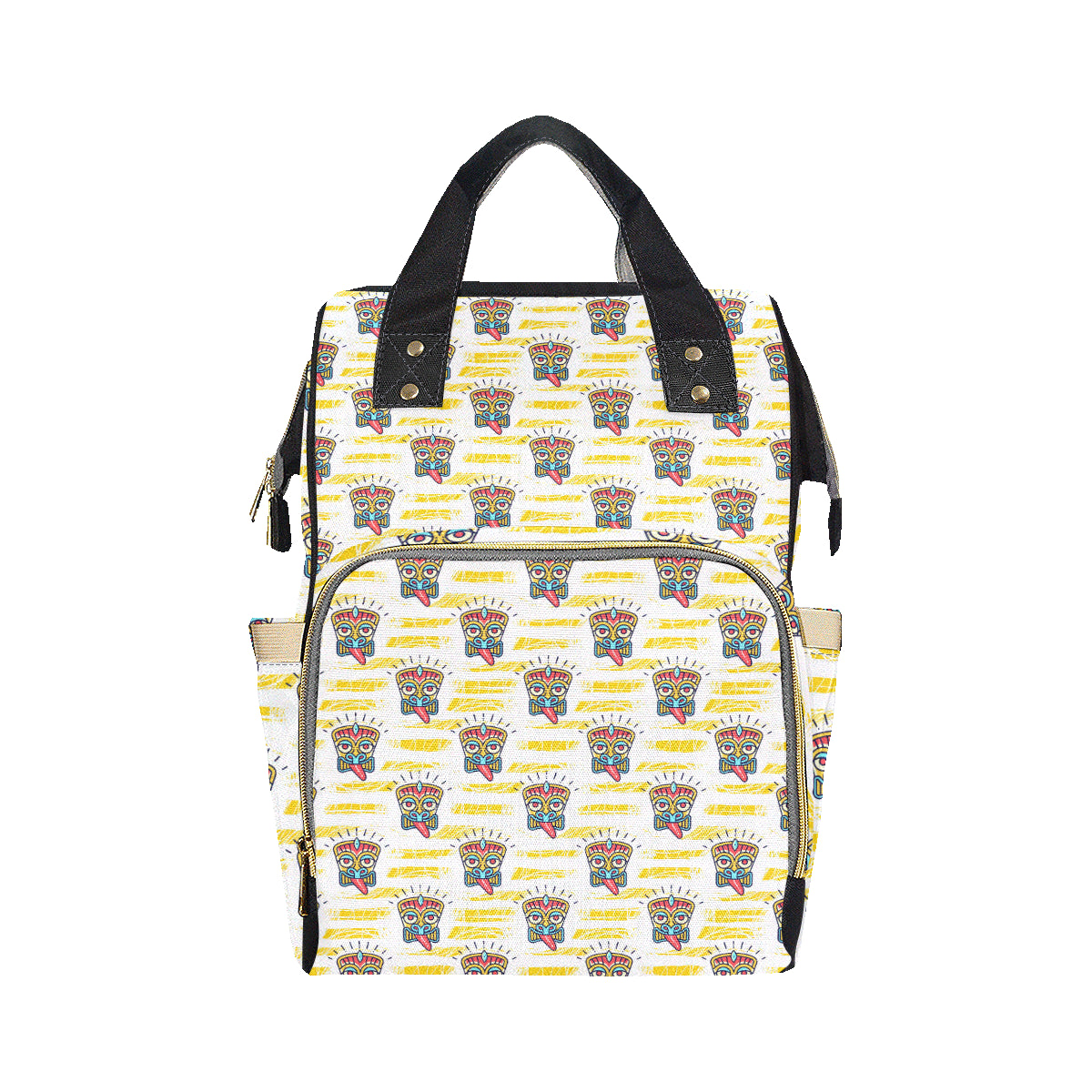 Tiki Smile Mask Print Pattern Diaper Bag Backpack