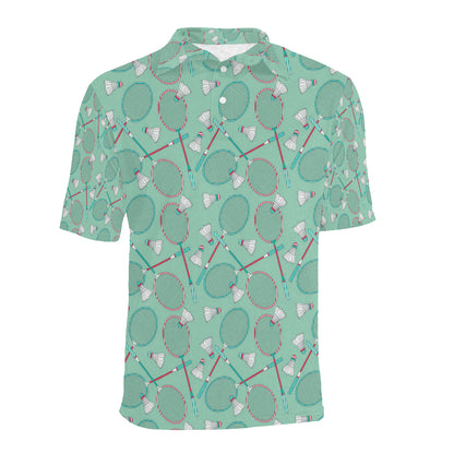 Badminton Pattern Print Design 05 Men Polo Shirt