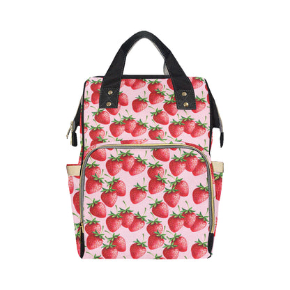 Strawberry Pattern Print Design SB03 Diaper Bag Backpack