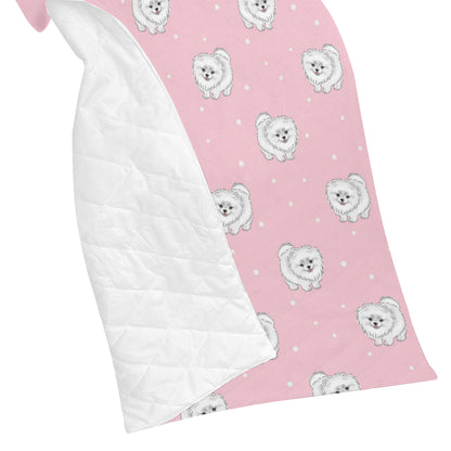 Pomeranians Pattern Print Design A02 Premium Quilt