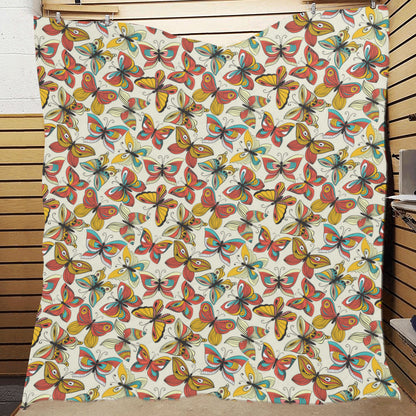 Butterfly Pattern Print Design 02 Premium Quilt