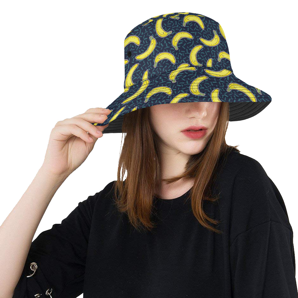 Banana Pattern Print Design BA09 Unisex Bucket Hat