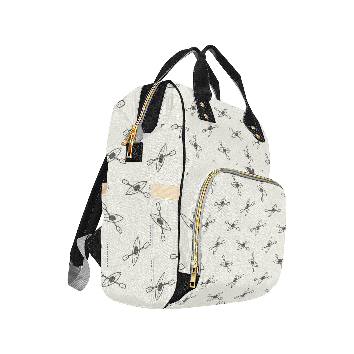 Kayak Pattern Print Design 01 Diaper Bag Backpack