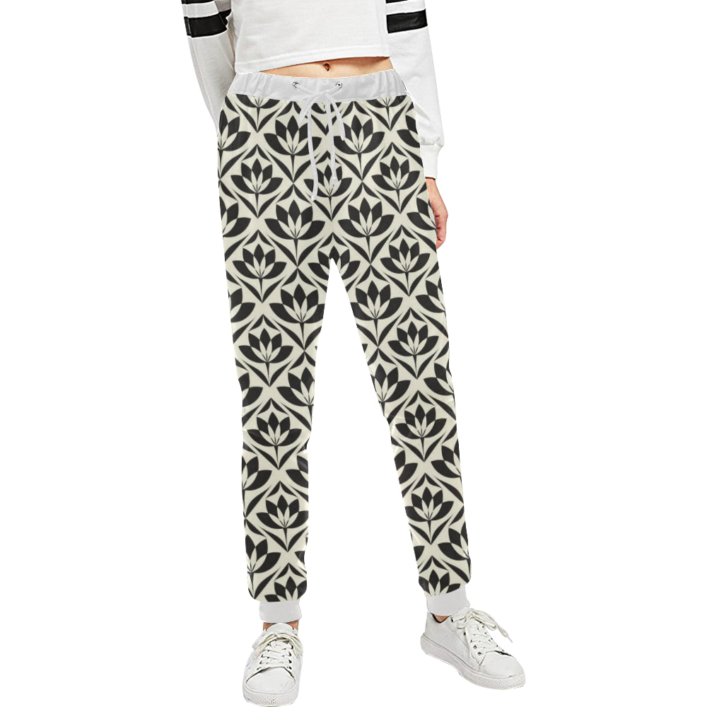 Lotus Pattern Print Unisex Sweatpants
