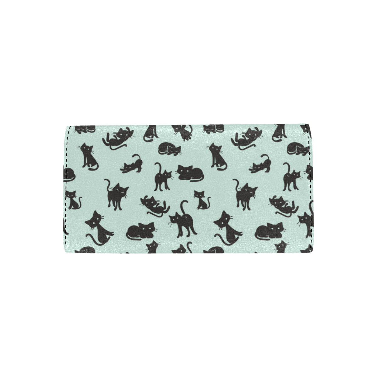 Black Cat Pattern Print Design 04 Women's Trifold Wallet