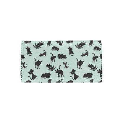 Black Cat Pattern Print Design 04 Women's Trifold Wallet