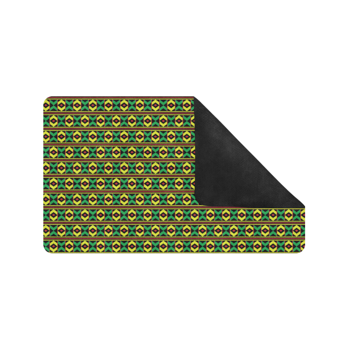 African Geometric Print Pattern Rubber Doormat