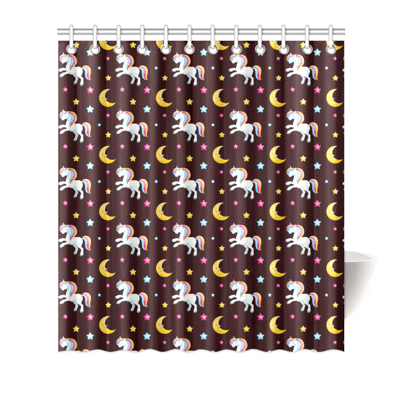 Unicorn Moon Star Shower Curtain