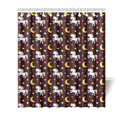 Unicorn Moon Star Shower Curtain