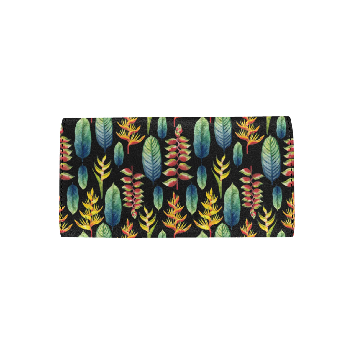 Heliconia Pattern Print Design HL03 Women's Trifold Wallet