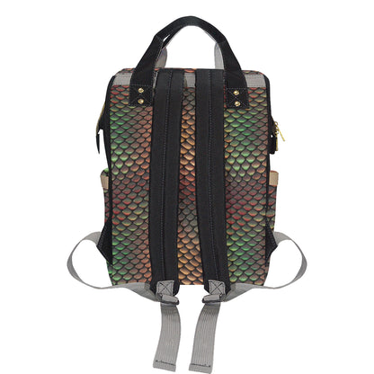 Snake Skin Colorful Print Diaper Bag Backpack