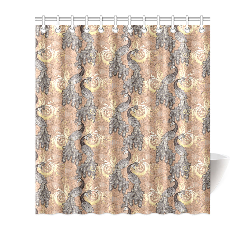 Peacock Pattern Print Design A05 Shower Curtain