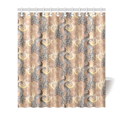 Peacock Pattern Print Design A05 Shower Curtain