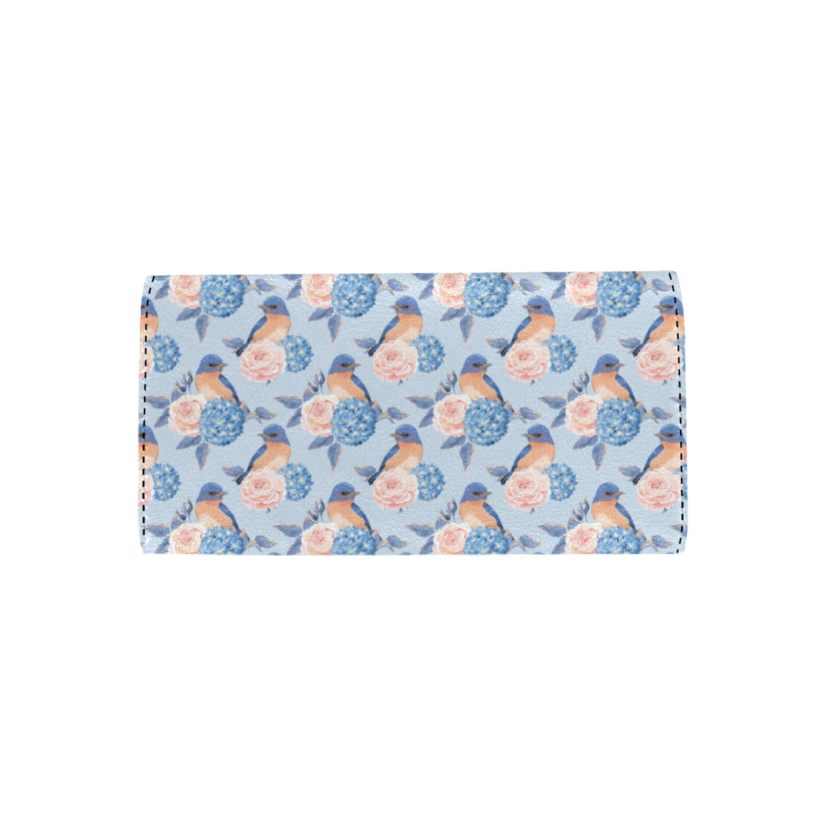 Bluebird Pattern Print Design 01 Women's Trifold Wallet