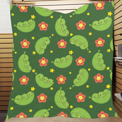 Peas Pattern Print Design A01 Premium Quilt