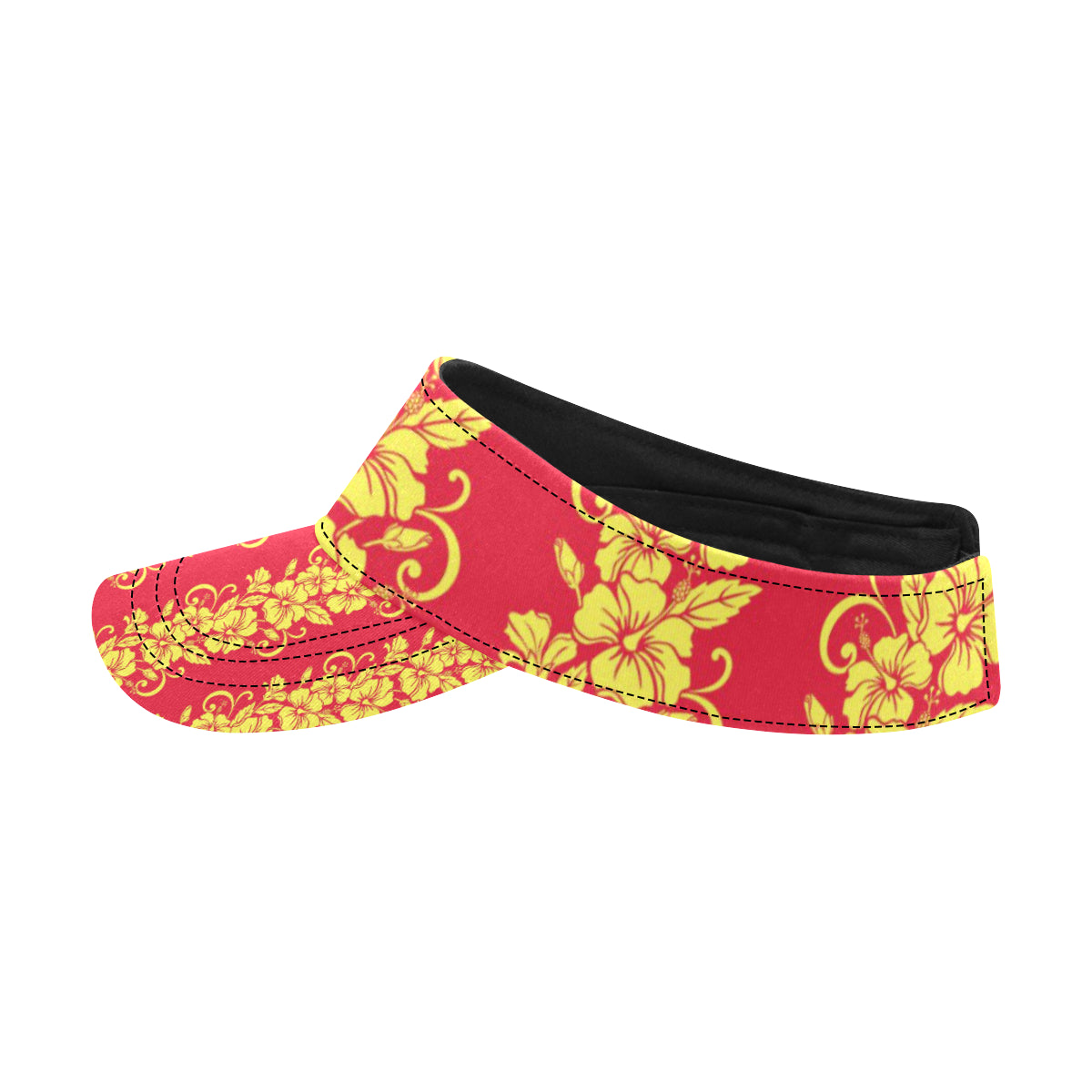 Orange Hibiscus Pattern Print Design HB018 Unisex Sun Visor