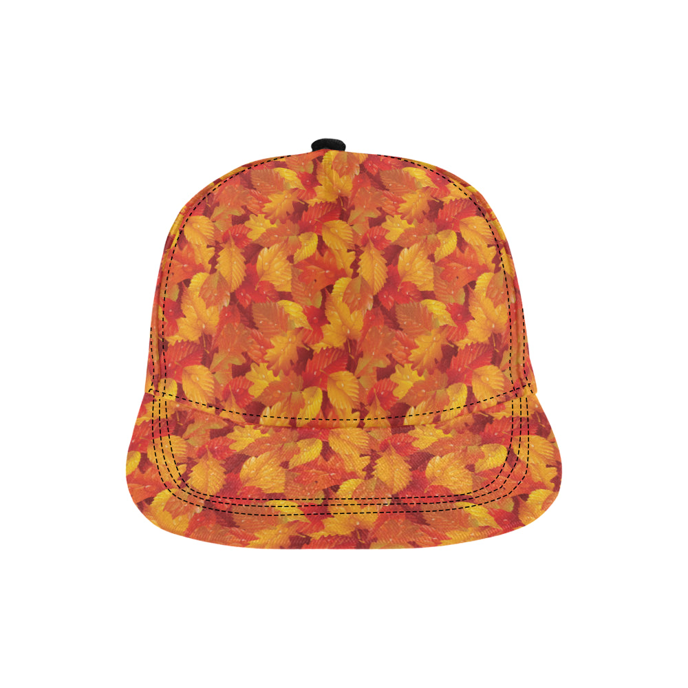 Elm Leave Autum Print Pattern Snapback Cap