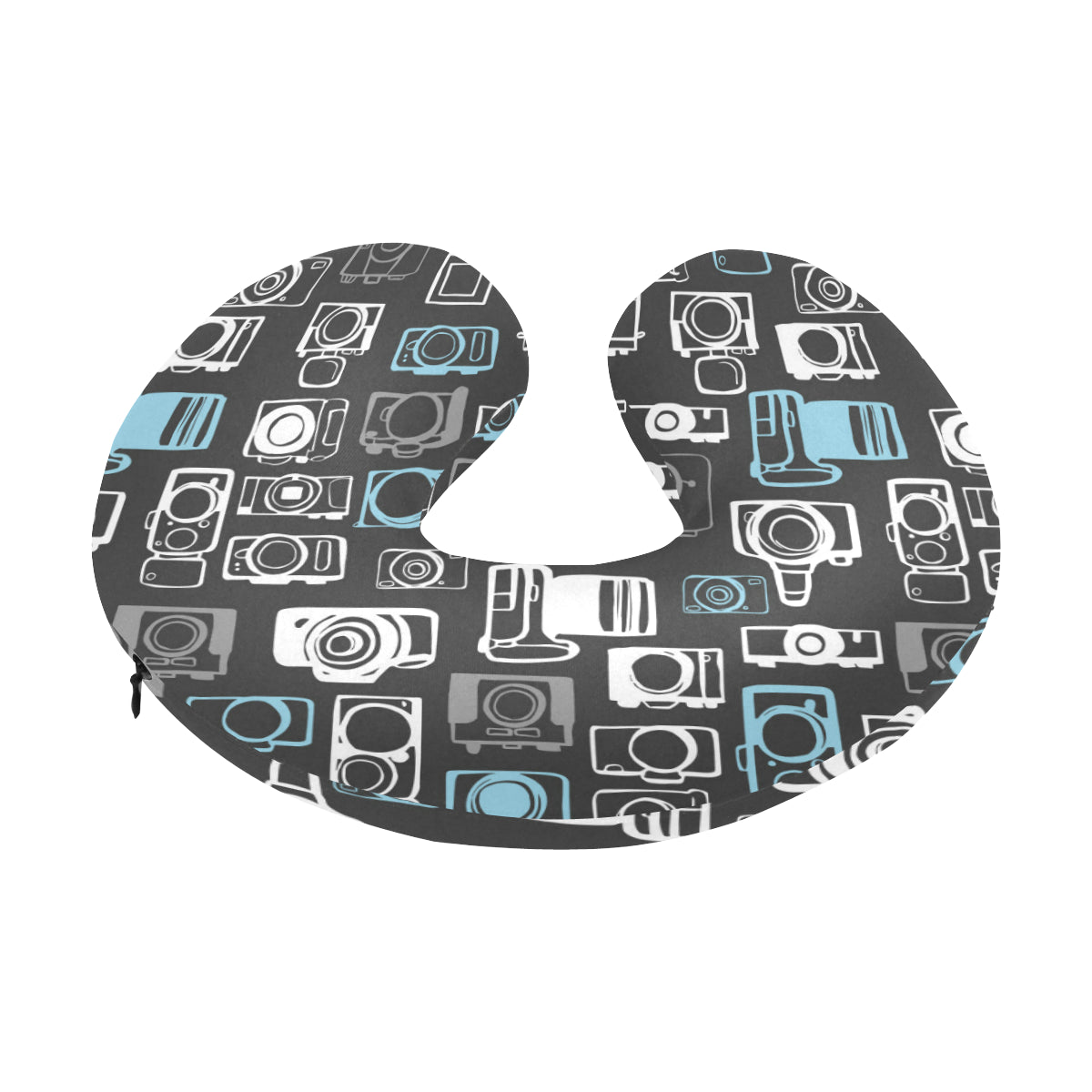 Camera Pattern Print Design 04 U-Shaped Travel Neck Pillow