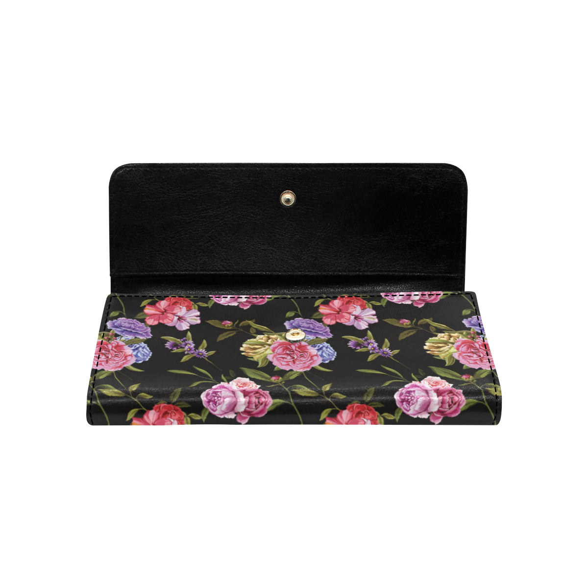 Carnations Pattern Print Design CN05 Women's Trifold Wallet
