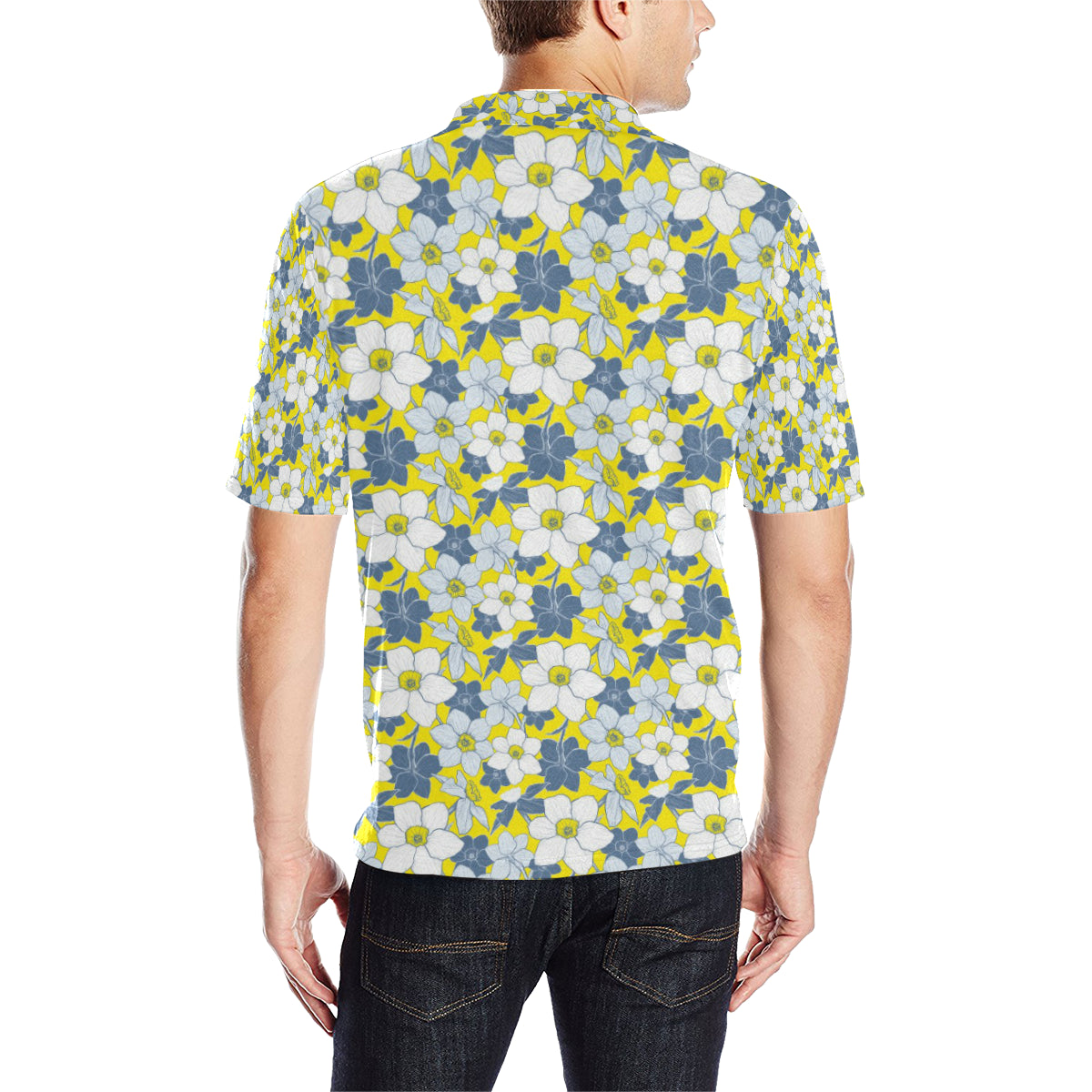 Daffodils Pattern Print Design 01 Men Polo Shirt