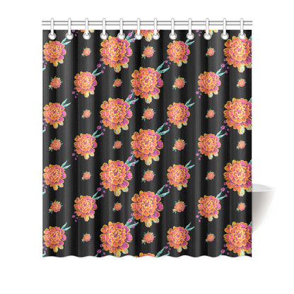 Marigold Pattern Print Design 01 Shower Curtain