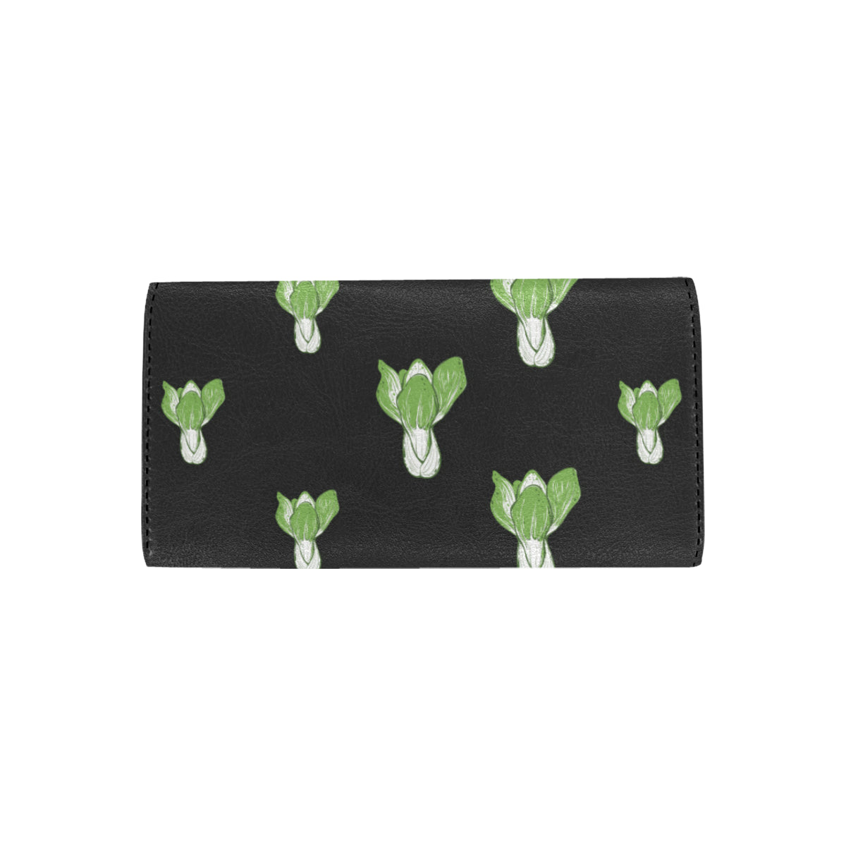 Kale Pattern Print Design 02 Women's Trifold Wallet