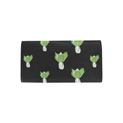 Kale Pattern Print Design 02 Women's Trifold Wallet