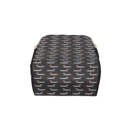 Dachshund Pattern Print Design 04 Diaper Bag Backpack