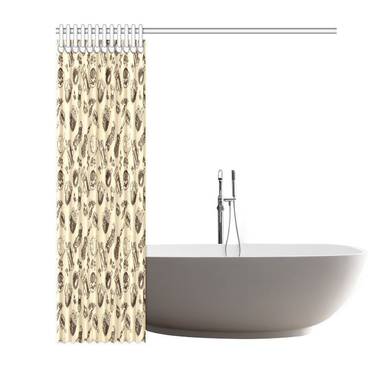 Coffee Pattern Print Design 05 Shower Curtain