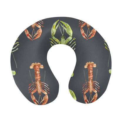 Lobster Pattern Print Design 01 U-Shaped Travel Neck Pillow