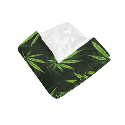 Pot Leaf Pattern Print Design A03 Premium Quilt